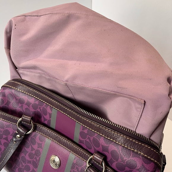 Coach Chealsea Heritage purple leather satchel handbag - Picture 8 of 16